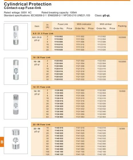 Cylindrical Plastic Low Voltage DIN Rail Mounting Fuse Holder for 10X38 14X51 22X58 Fuse Link