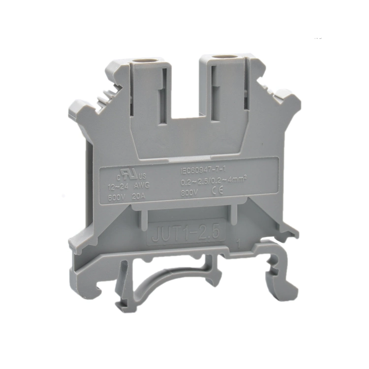 DIN Rail Types Fuse Terminal Block UK 2.5mm Plastic Screw Clamp Terminal Connector