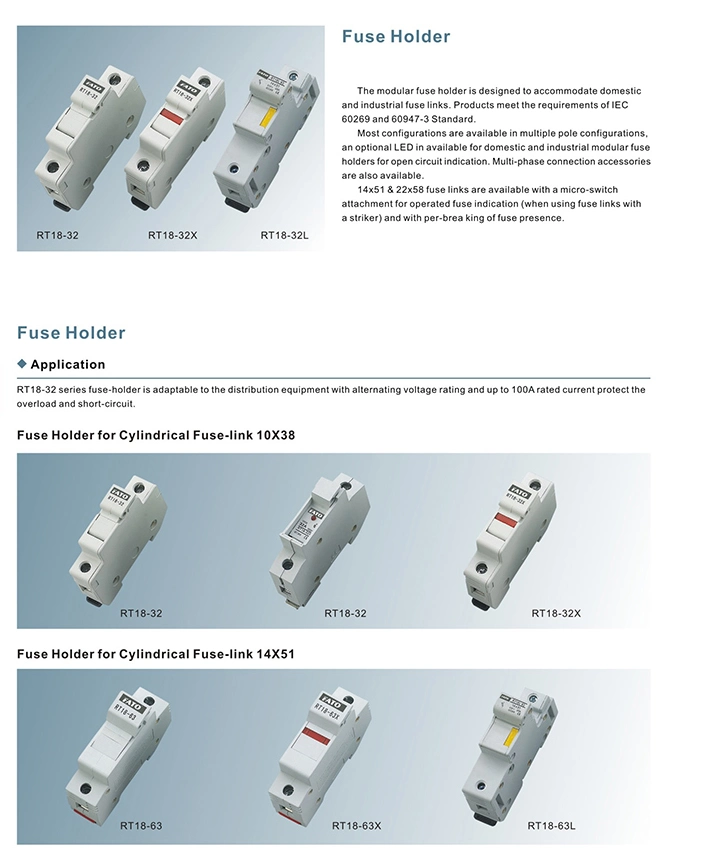 Solar Power Application DC Fuse 1p 1000V /1500V10*38mm 15A 30A DC Fuse for PV System