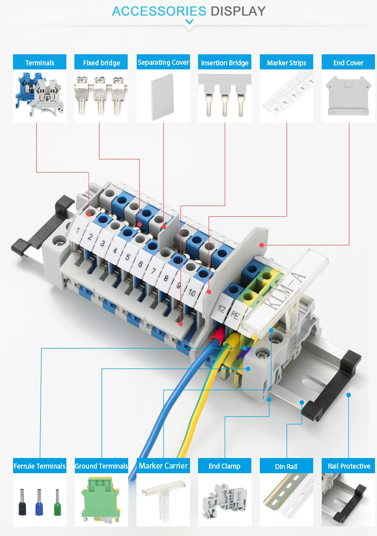 Juk10-Drehsi DIN Rail Screw Clamp Fuse Terminal Blocks Connector