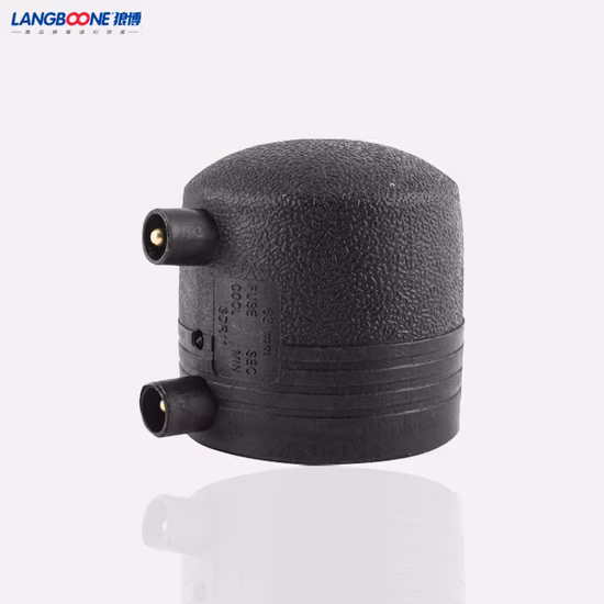 PE100 Tapón de extremo de tubería de HDPE Accesorios de electrofusión Pn16 Ef Tapa de extremo para agua/gas